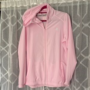 adidas Light Pink Hooded Windbreaker Jacket